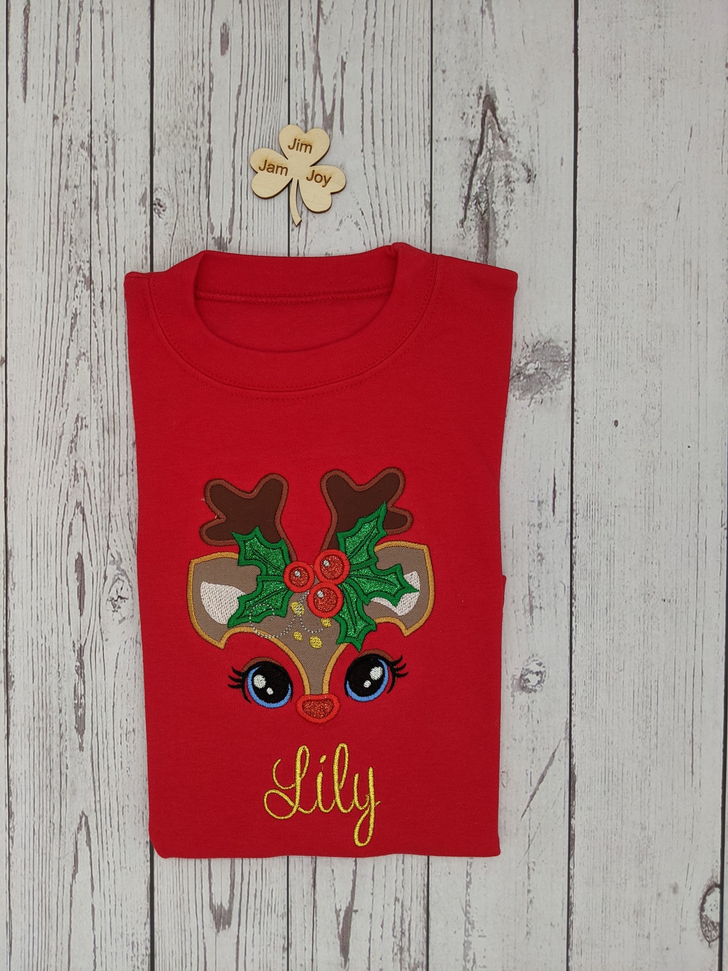 Christmas reindeer Tshirt personnalised with Name