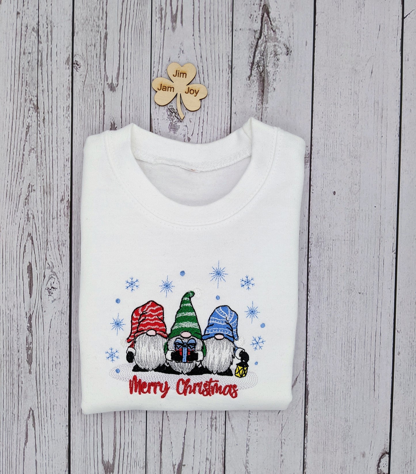 Children's Christmas Sweatshirt | Personalised | Christmas Jumper | Gnomes Gonks | Xmas Jumper | Embroidered