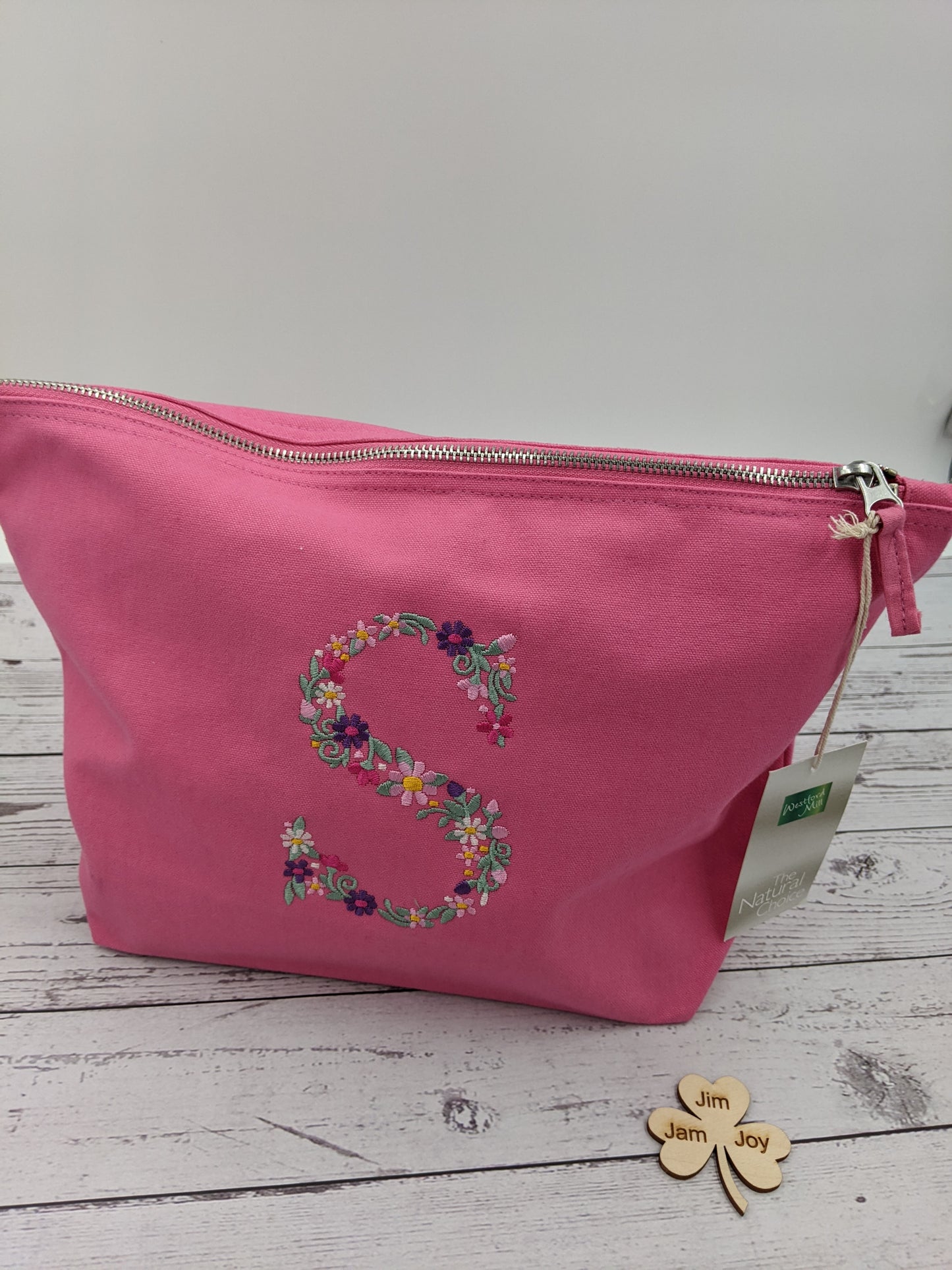 Personalised Cotton Accessories Pouch - Monogram Pouch  - Toilet Bag - Travel Pouch - Initial Bag - Embroidery