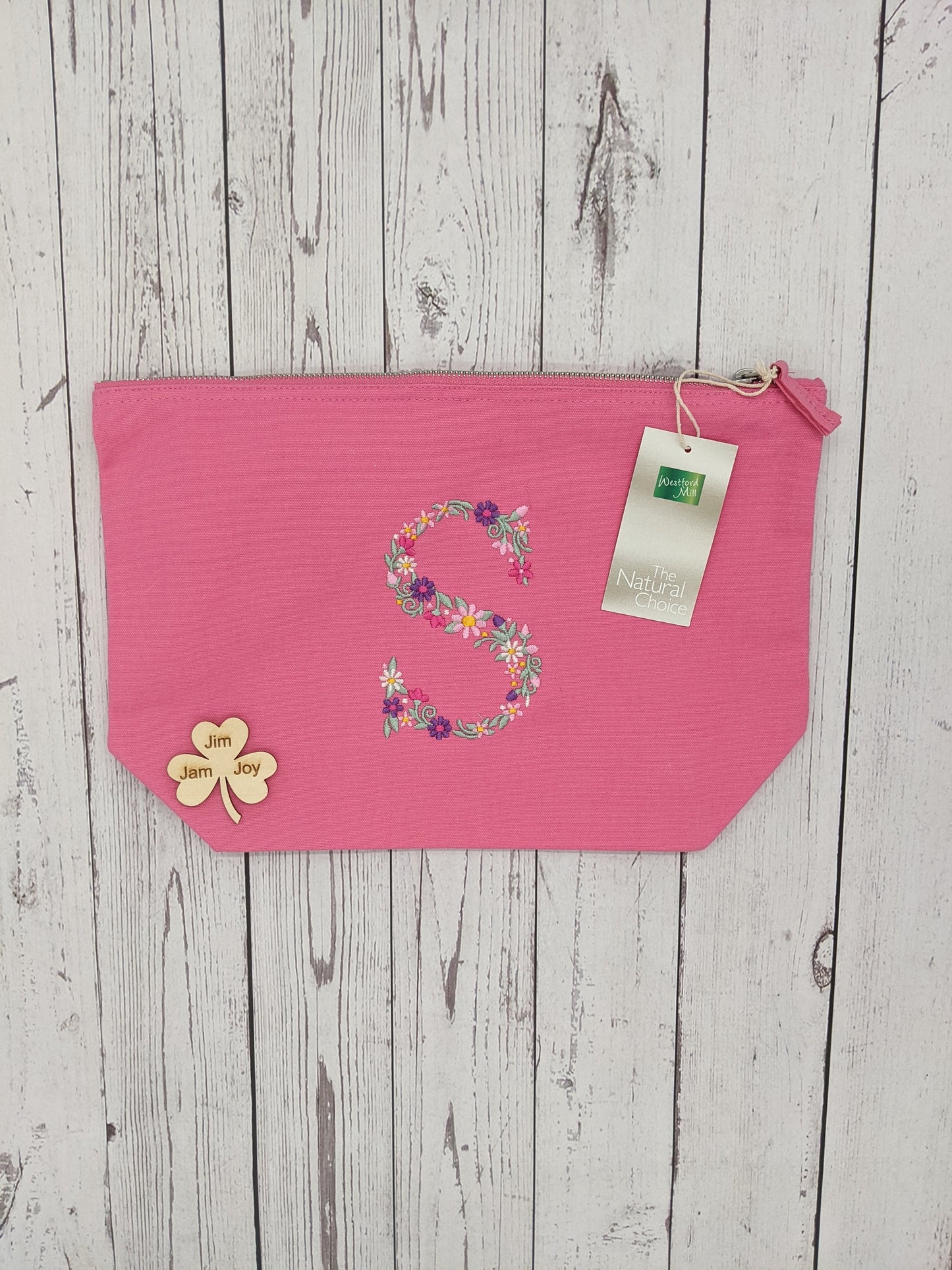 Personalised Cotton Accessories Pouch - Monogram Pouch  - Toilet Bag - Travel Pouch - Initial Bag - Embroidery