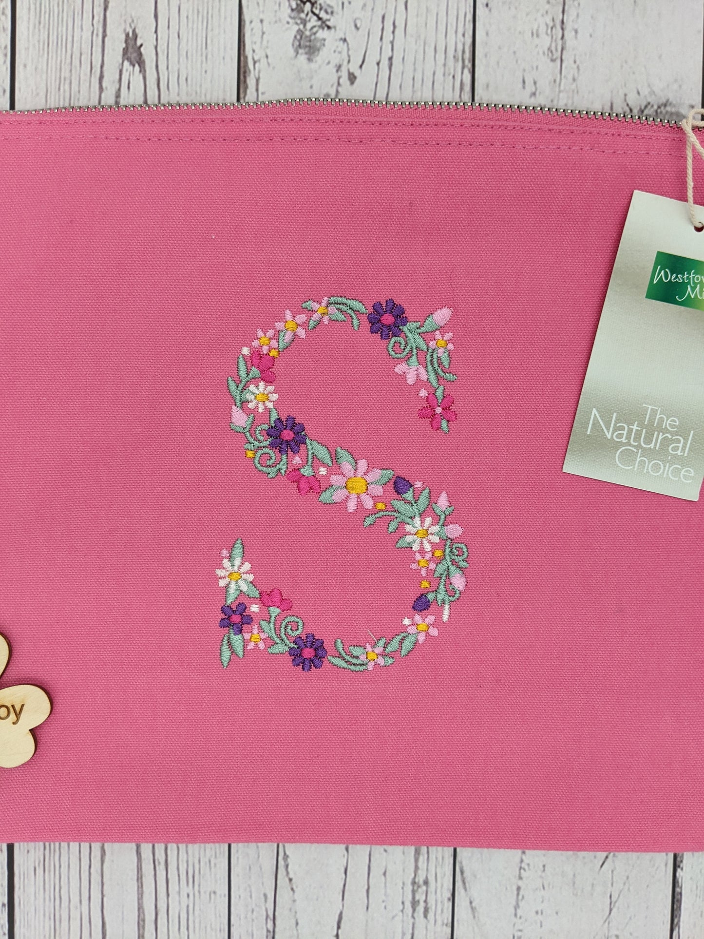 Personalised Cotton Accessories Pouch - Monogram Pouch  - Toilet Bag - Travel Pouch - Initial Bag - Embroidery