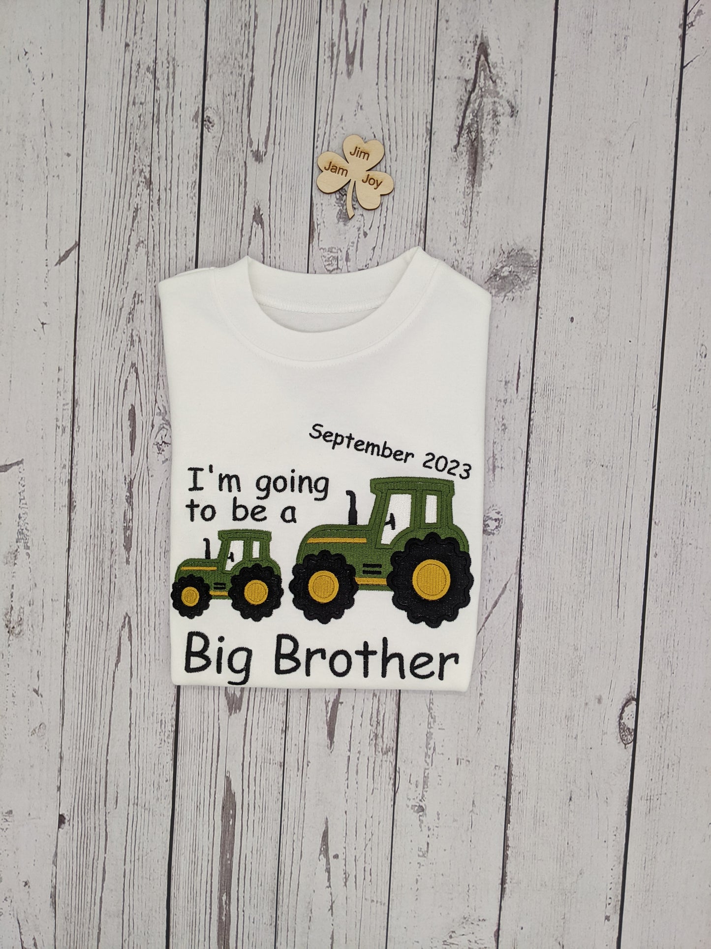 Big Brother t shirt, | Birth Announcement Top | Gifts For Boys | Pregnancy announcement | Personalized | Embroidery | Tractor