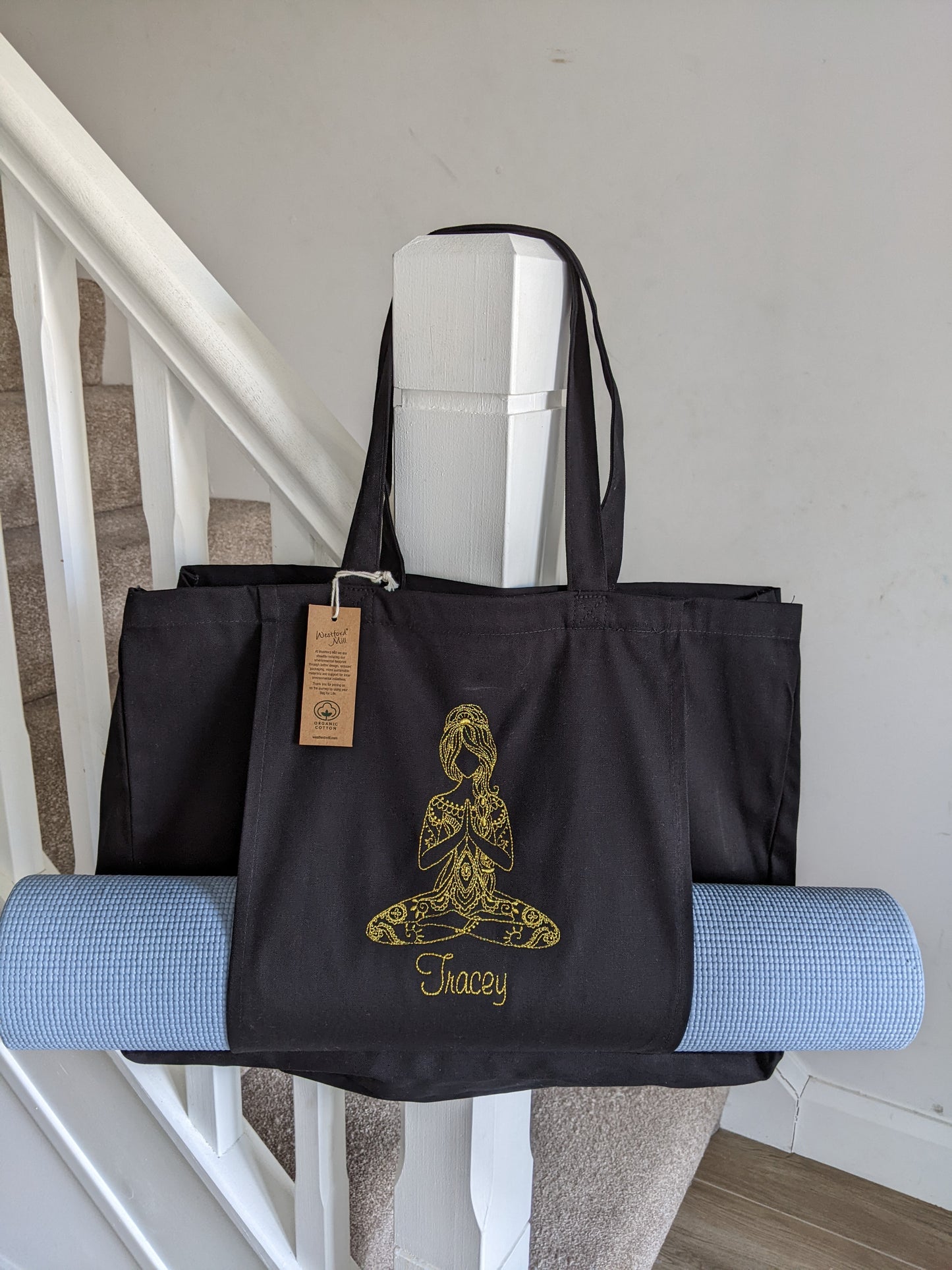 Personalised Yoga Tote with Yoga Girl - Embroidery