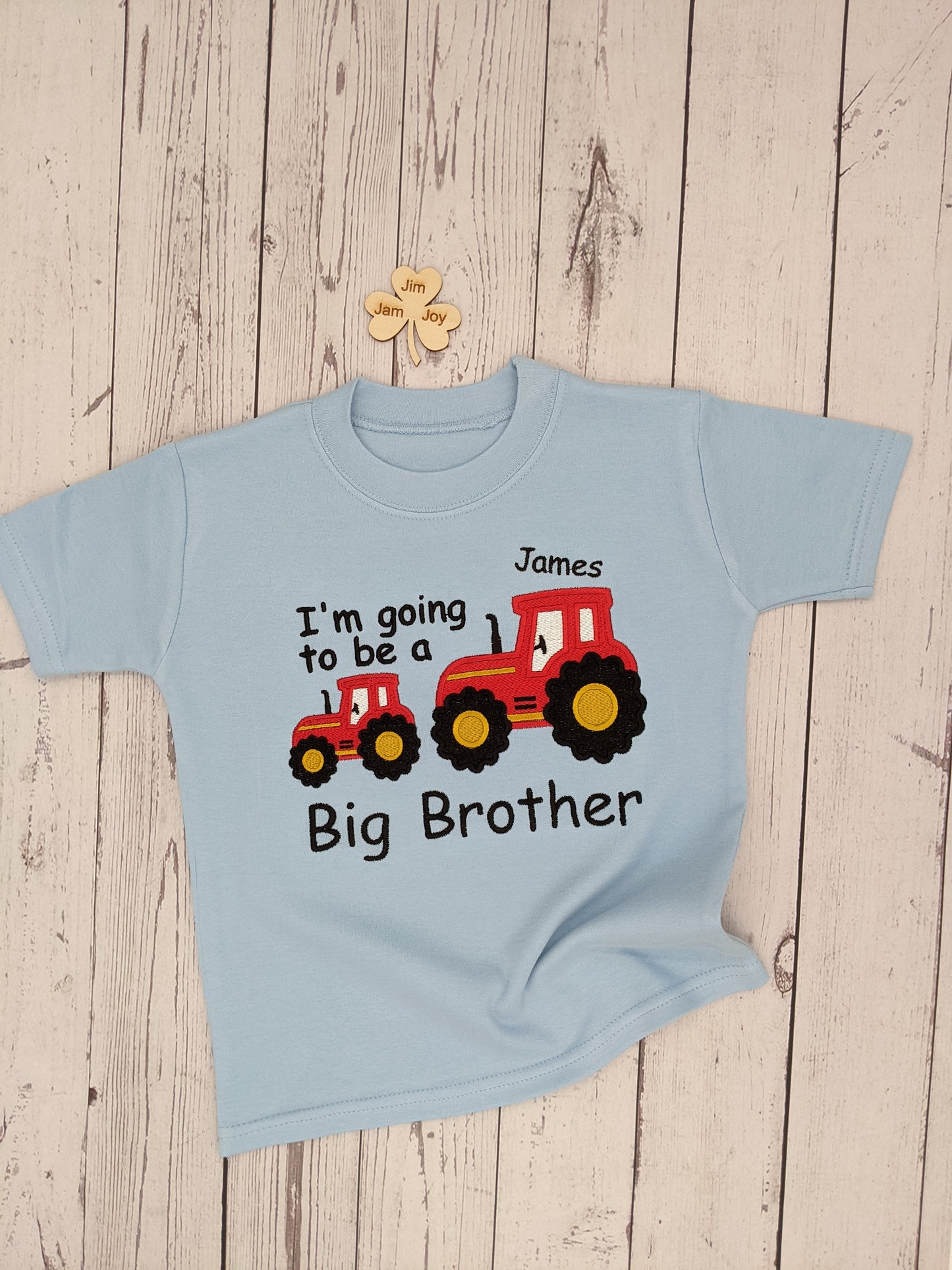 Big Brother t shirt, | Birth Announcement Top | Gifts For Boys | Pregnancy announcement | Personalized | Embroidery | Tractor