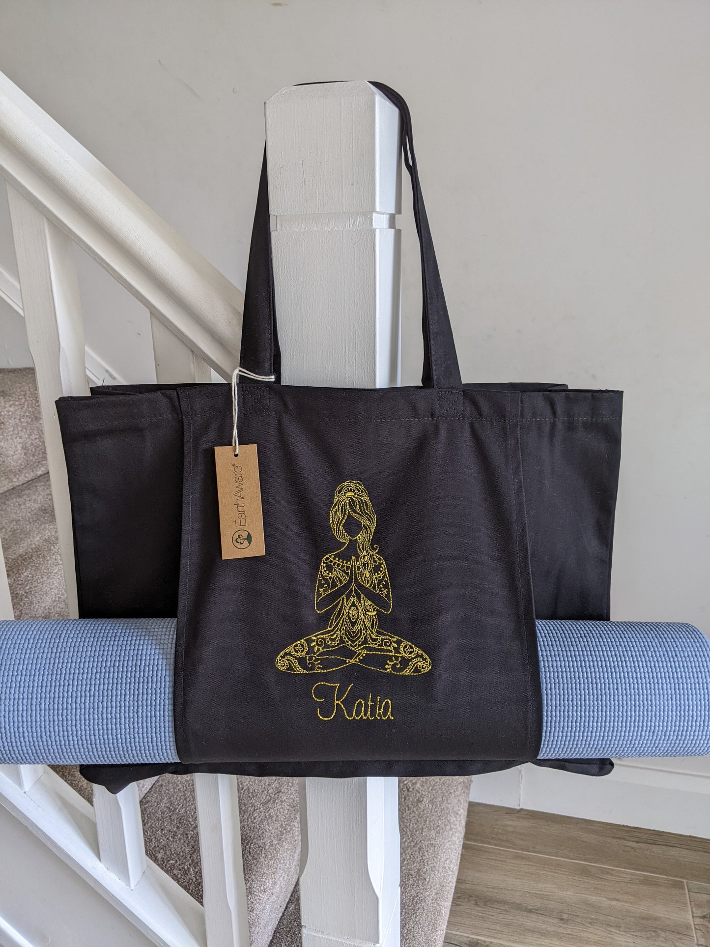 Personalised Yoga Tote with Yoga Girl - Embroidery