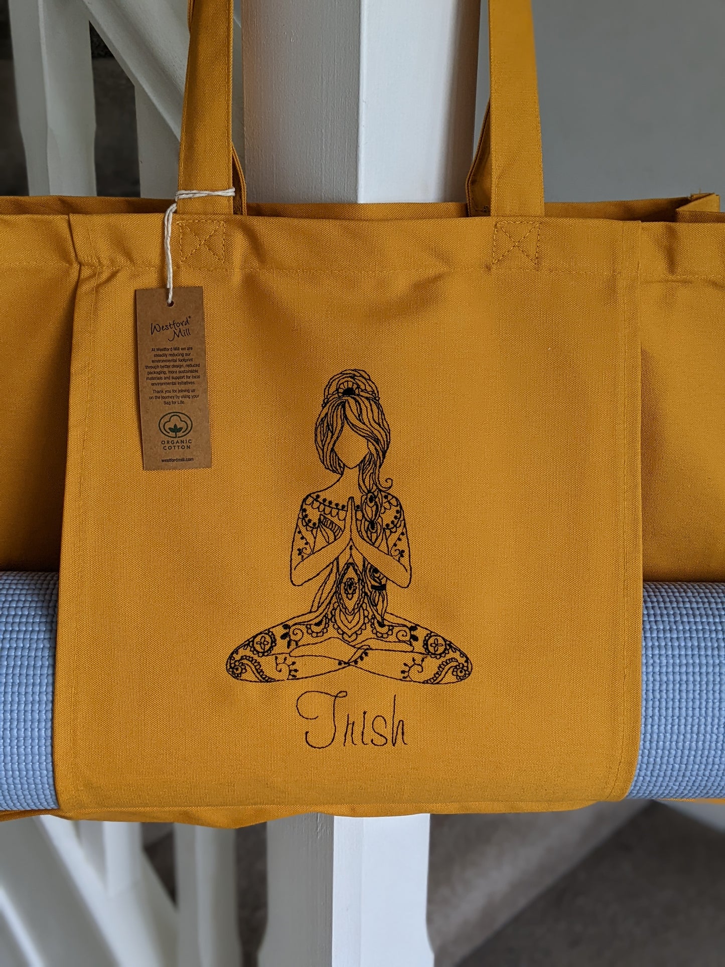 Personalised Yoga Tote with Yoga Girl - Embroidery