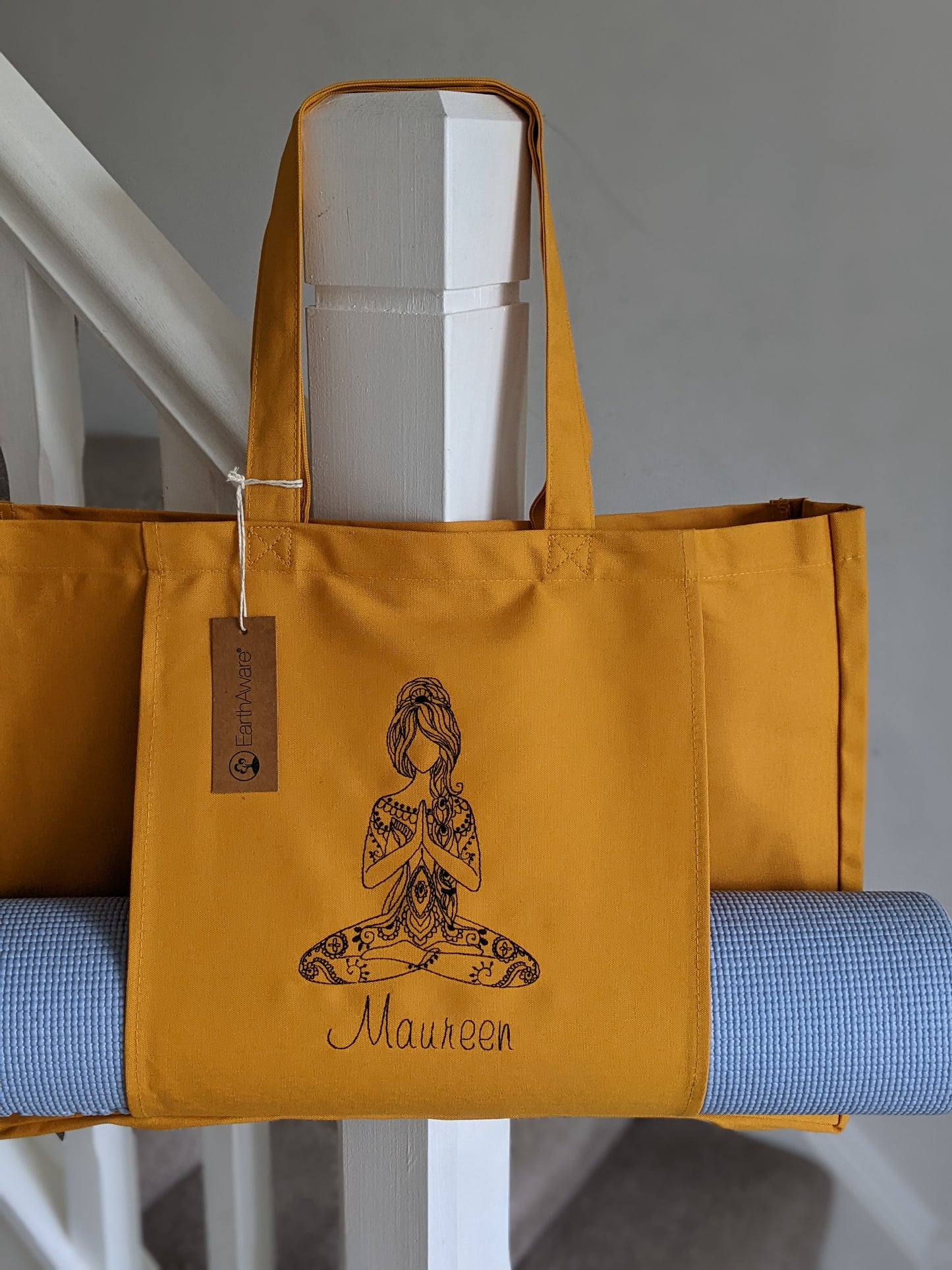 Personalised Yoga Tote with Yoga Girl - Embroidery