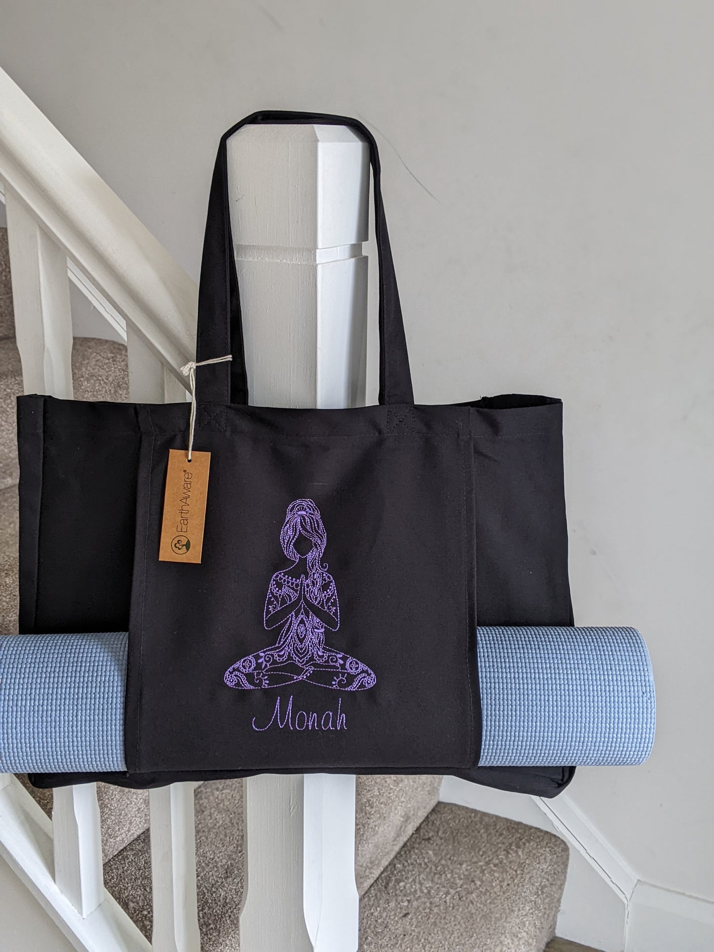 Personalised Yoga Tote with Yoga Girl - Embroidery