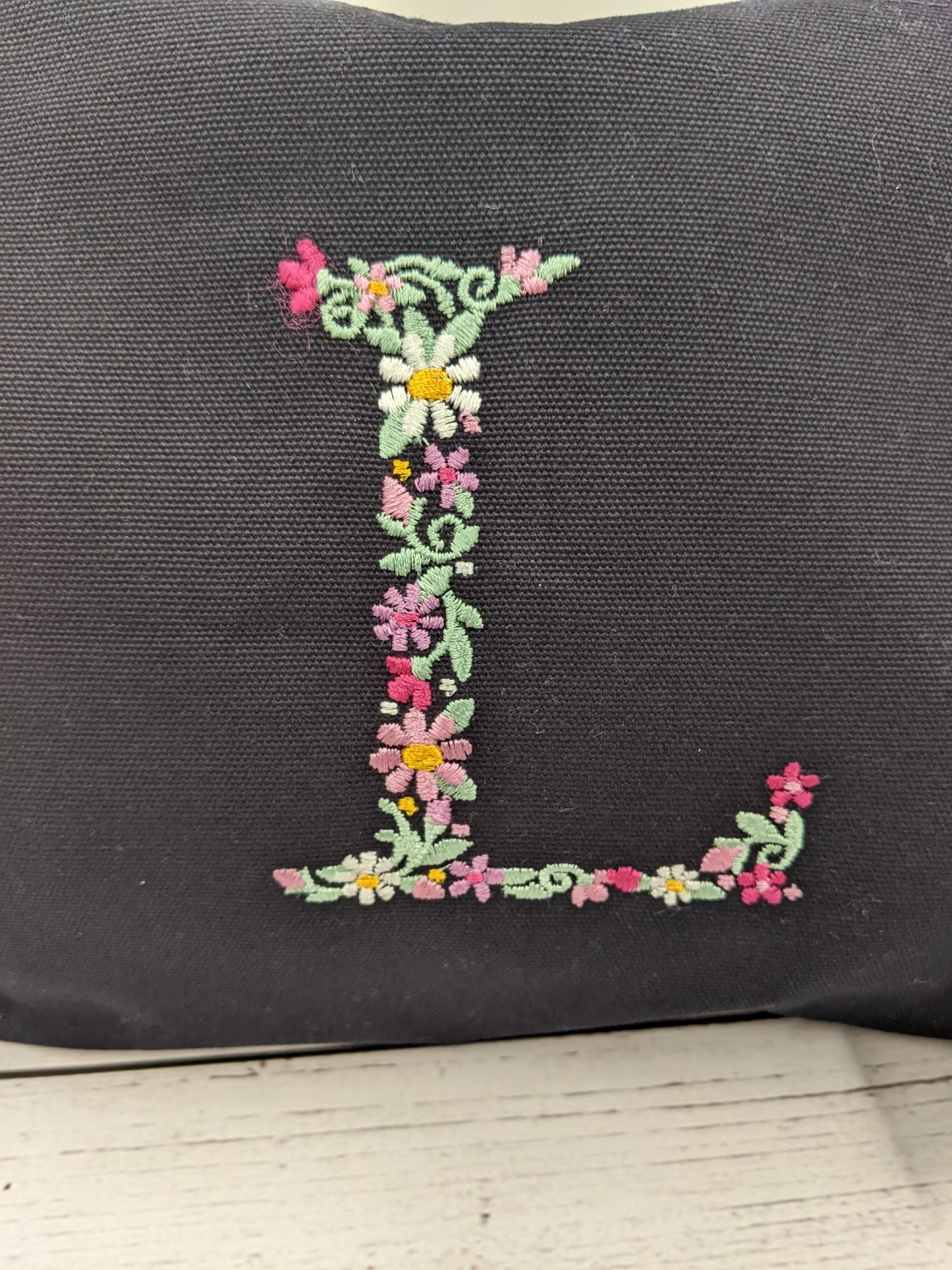 Personalised Accessory Cosmetic - Make Up Bag - Flower Monogram Initial