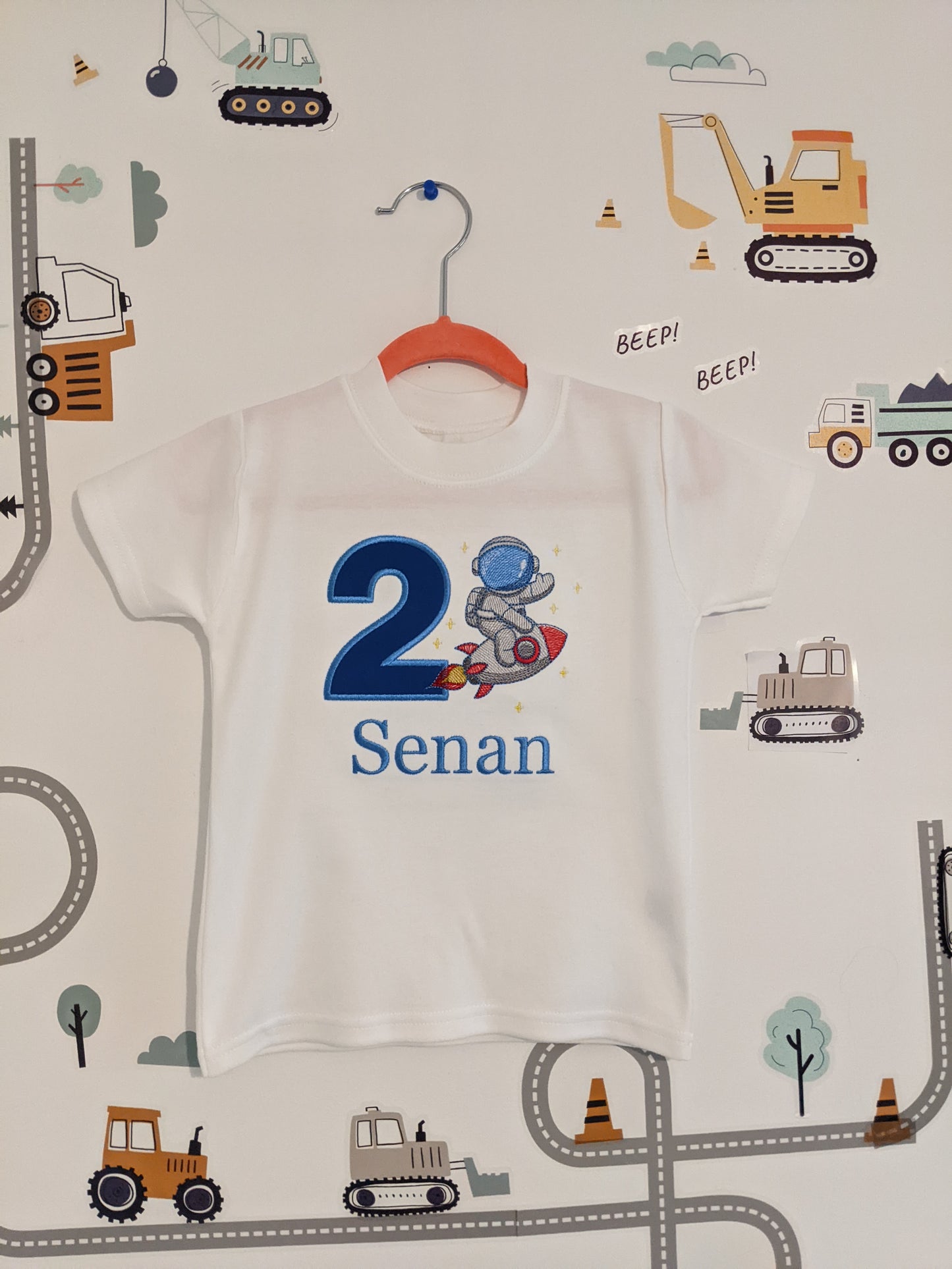 Astronaut Birthday tshirt | personalised birthday Tshirt | Spaceman ! Embroidery