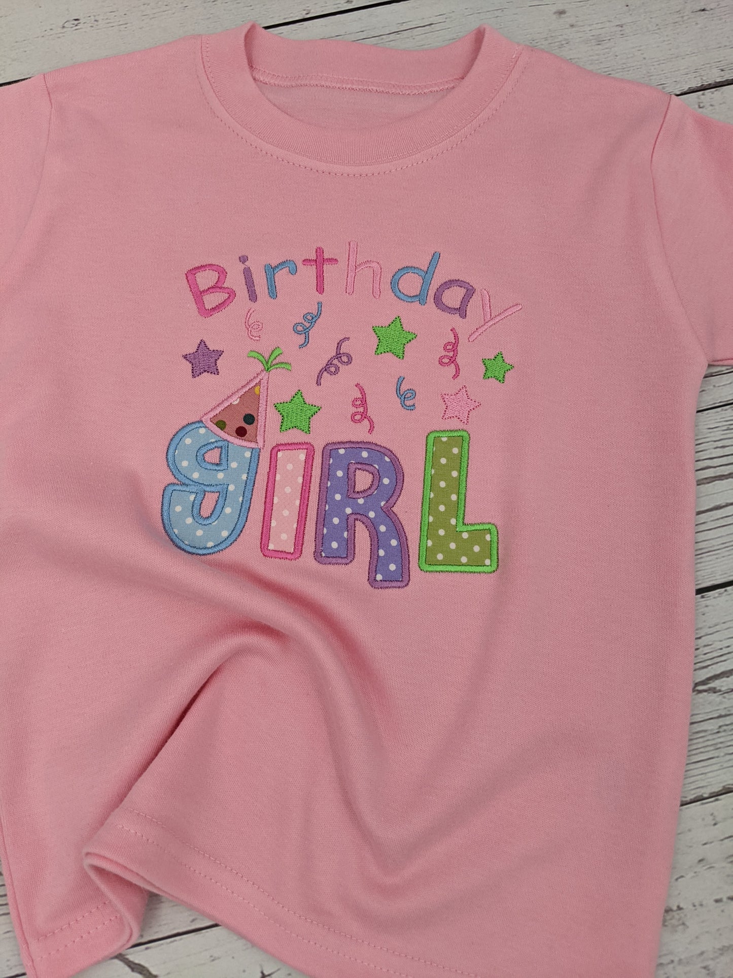 Birthday Girls Party Tshirt - Embroidery