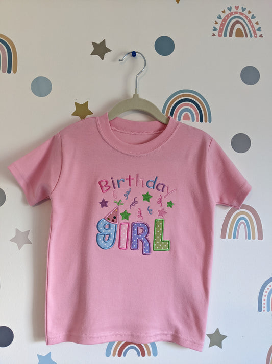 Birthday Girls Party Tshirt - Embroidery