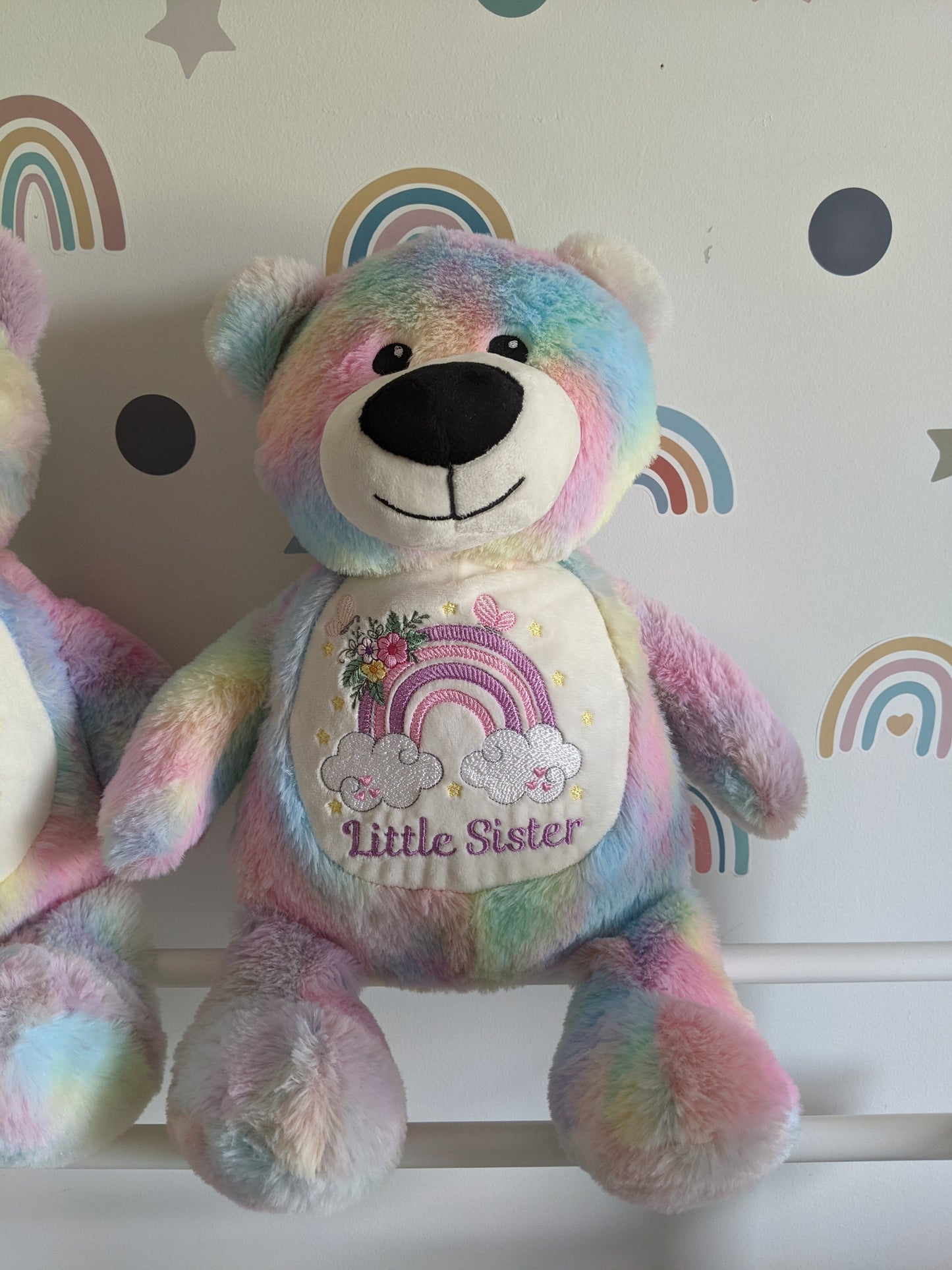 Big or Little Sister Teddy - Baby Gift  - Embroidery