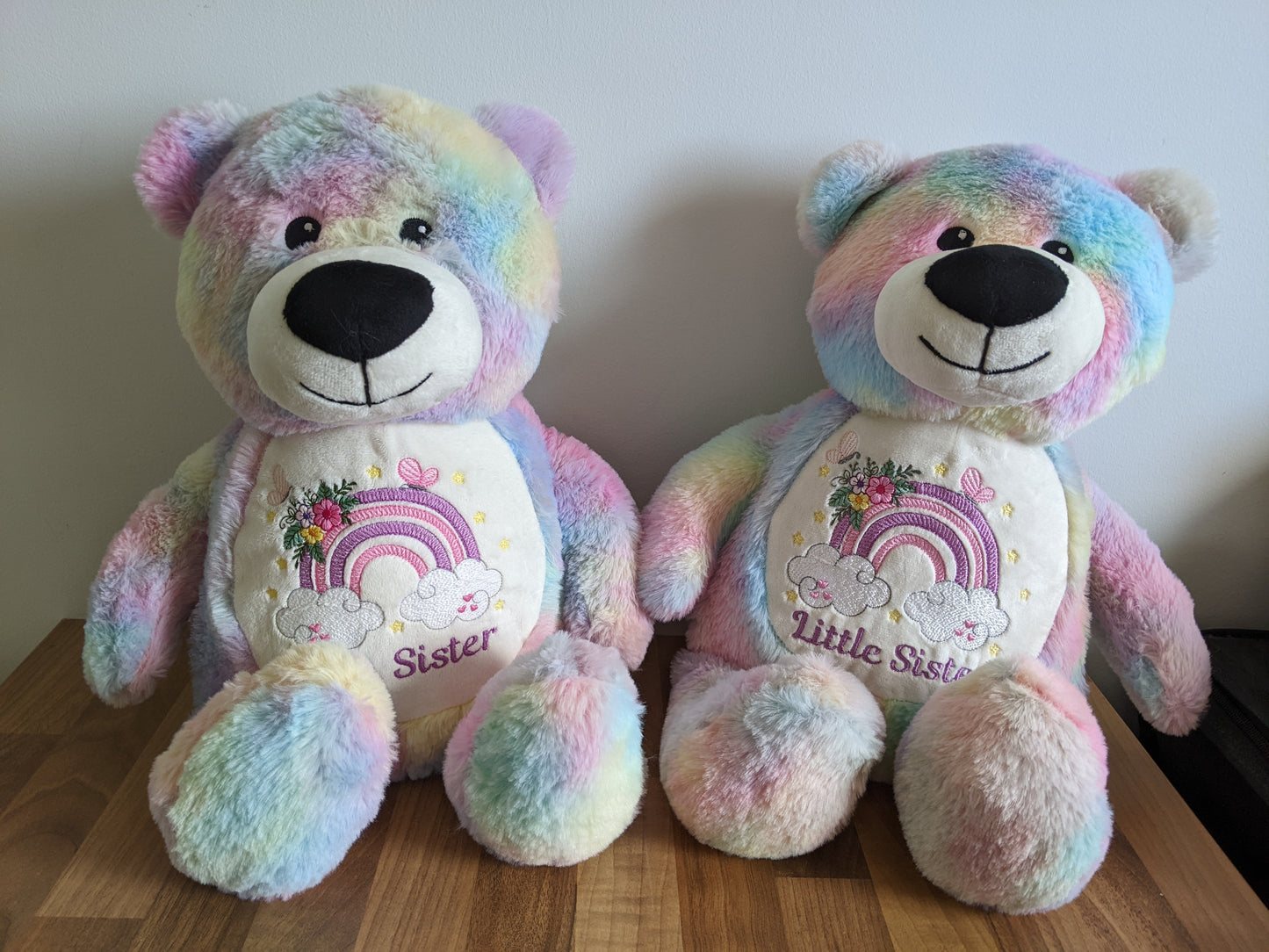 Big or Little Sister Teddy - Baby Gift  - Embroidery