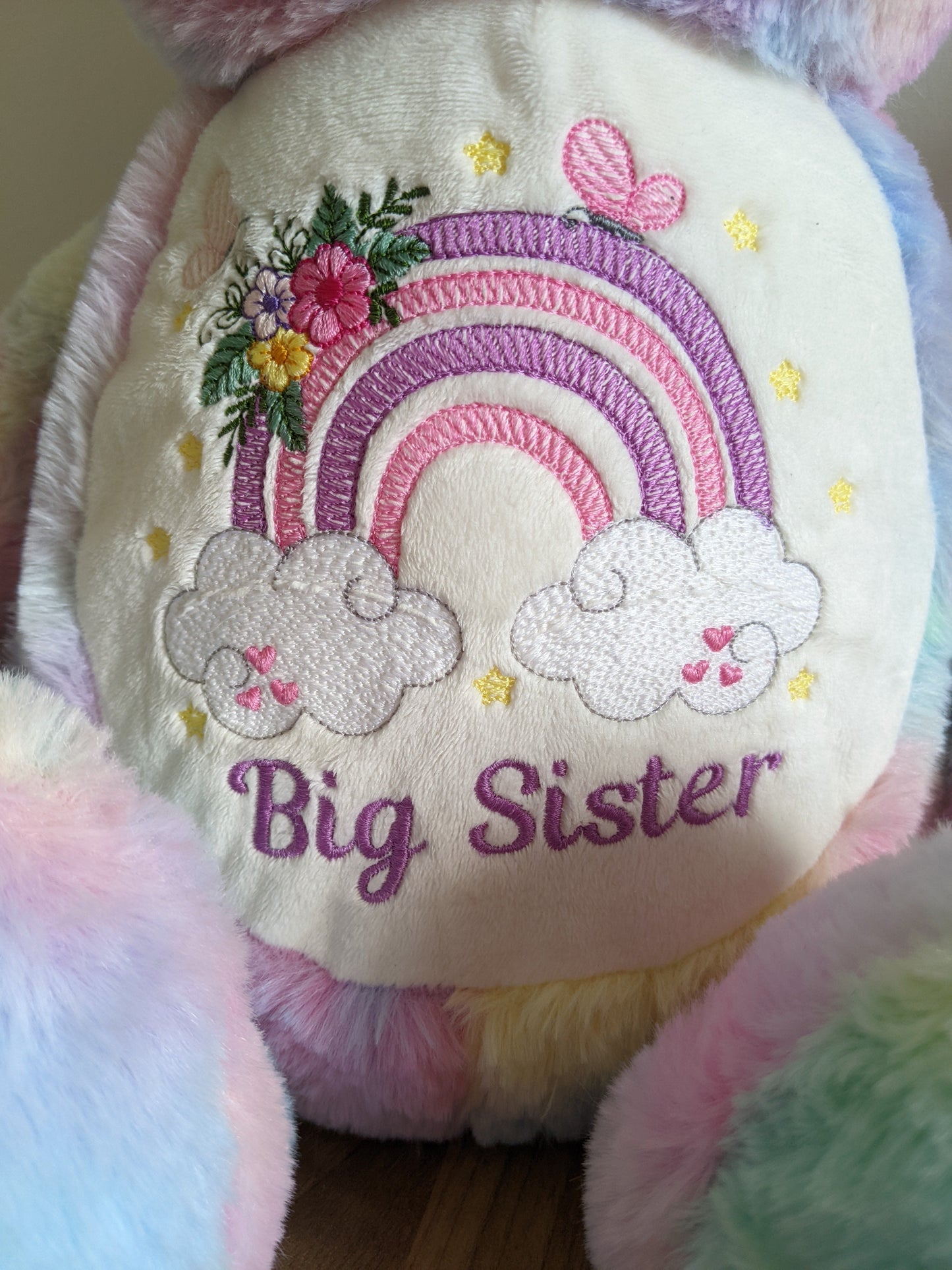 Big or Little Sister Teddy - Baby Gift  - Embroidery