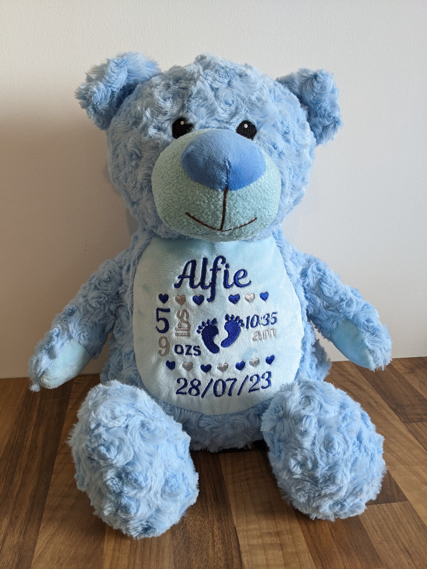 Personalised Teddy Bear Personalized Stuffed Animal Teddies Birthday Gift Birth Announcement New baby gift Birth Teddy Plushie Baby Stats