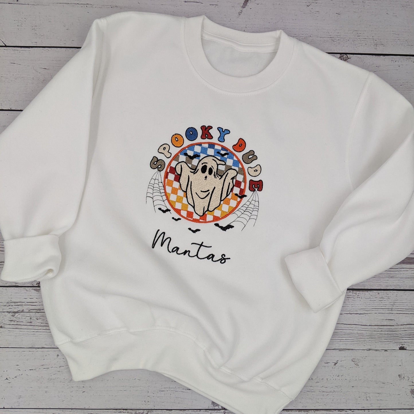 Halloween Sweatshirt  | Cool Dude with personalised name| Embroidered