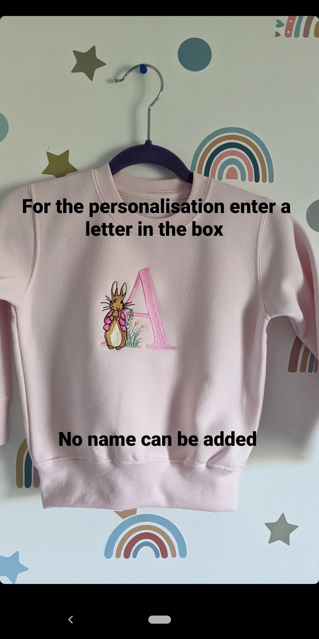 Blue or Pink cute Rabbit with Monogram Letter Sweatshirt