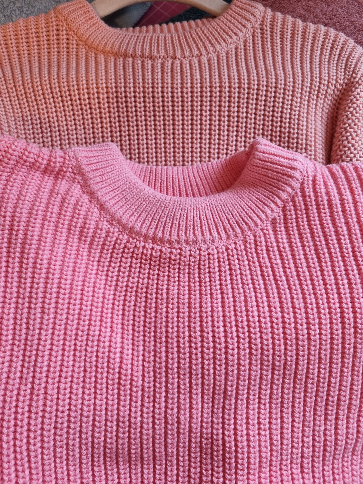 Chunky Knit cotton Sweater With Floral letter