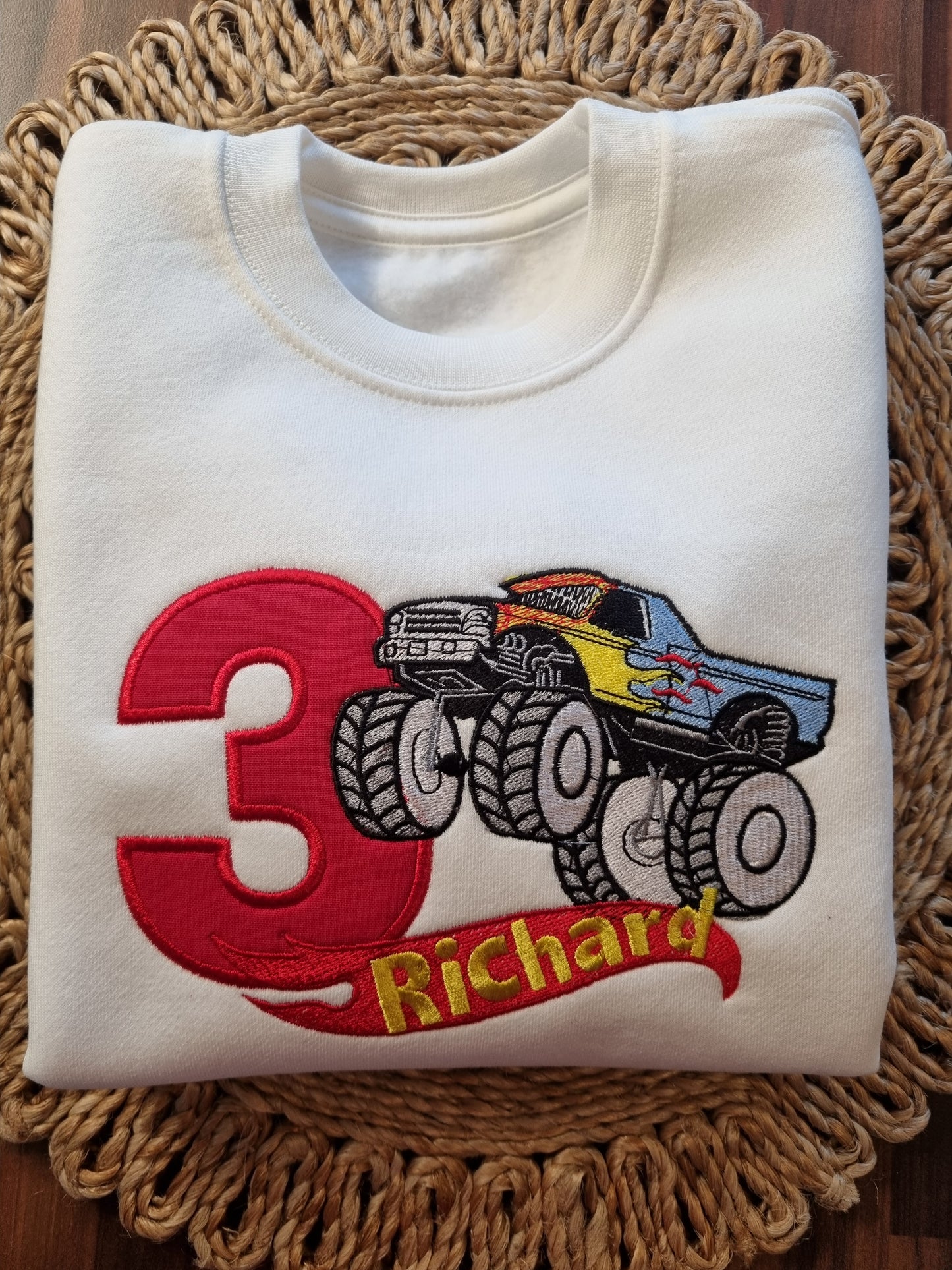 Monster truck  birthday  Sweatshirt - Embroidery