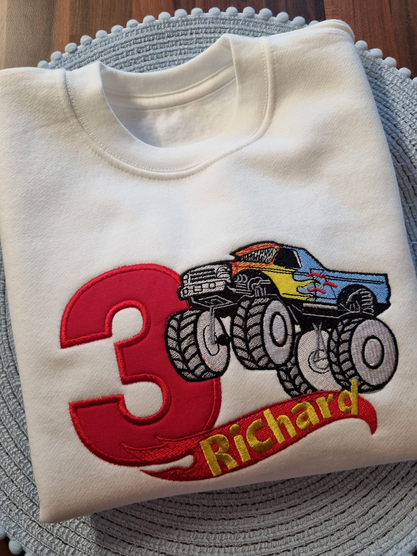 Monster truck  birthday  Sweatshirt - Embroidery