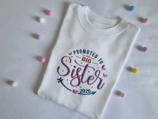 Promoted to Big Sister Tshirt, Birth Announcement Top, Gifts For Girls, Pregnancy announcement