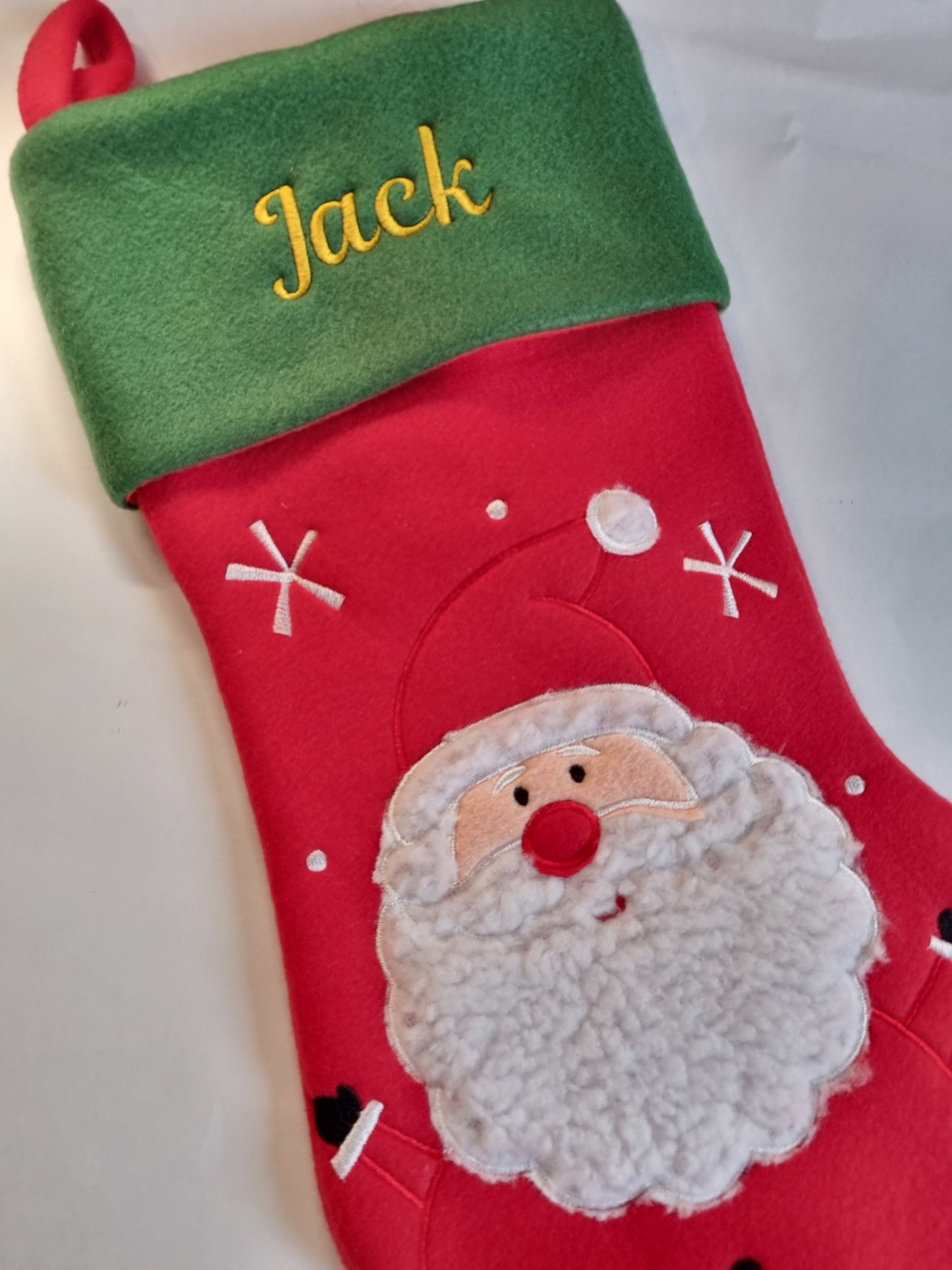Personalised Santa  Christmas Stockings |  Stockings with Name | Cute Christmas Decoration |  Embroidered