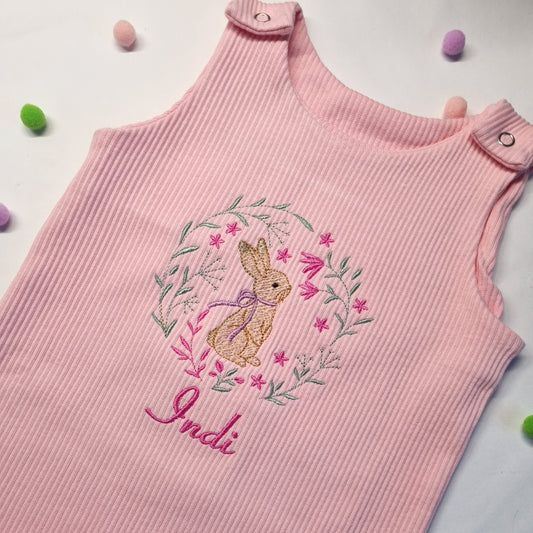 PRE-order Dungaree - Embroidery - Easter Bunny ( will be dispatch in March)