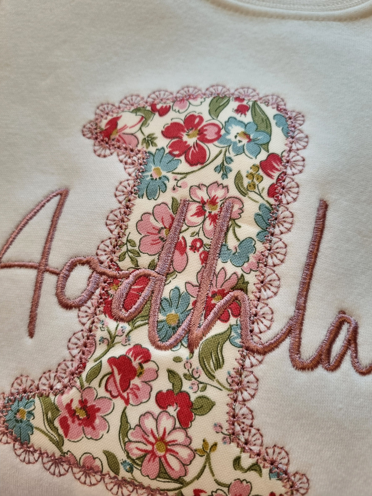 Floral birthday  sweatshirt - embroidery