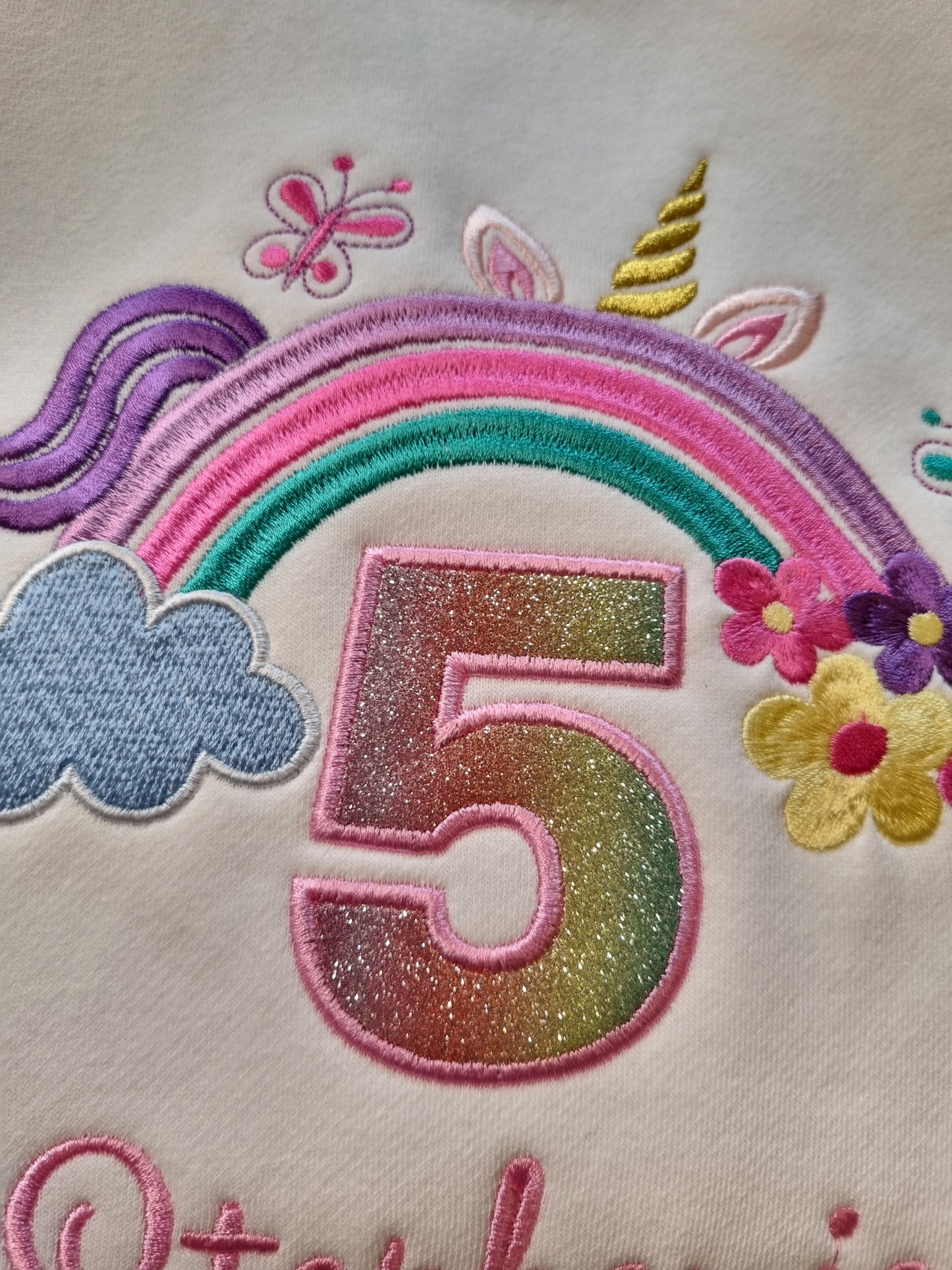 Children Personalised   Sweatshirt  with Rainbow - Embroidery