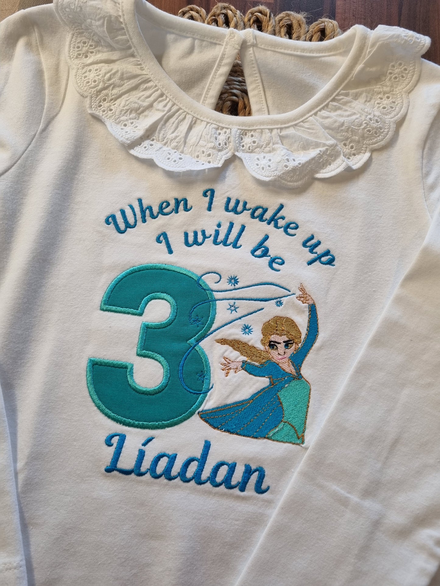 Elsa Birthday Personalised  Frill  Birthday PJ's - Girls