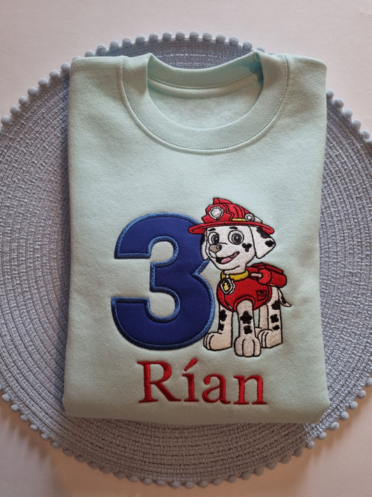 Marshall  Paw Patrol birthday sweatshirt- Embroidery