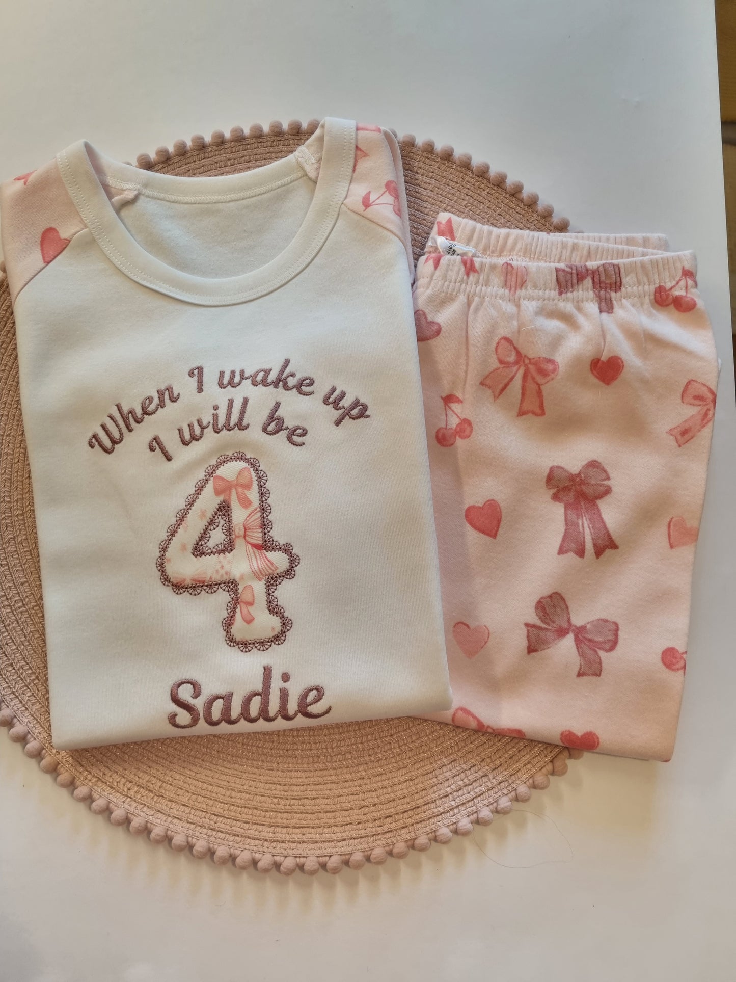 Personalised Bow Print PJ - pyjama