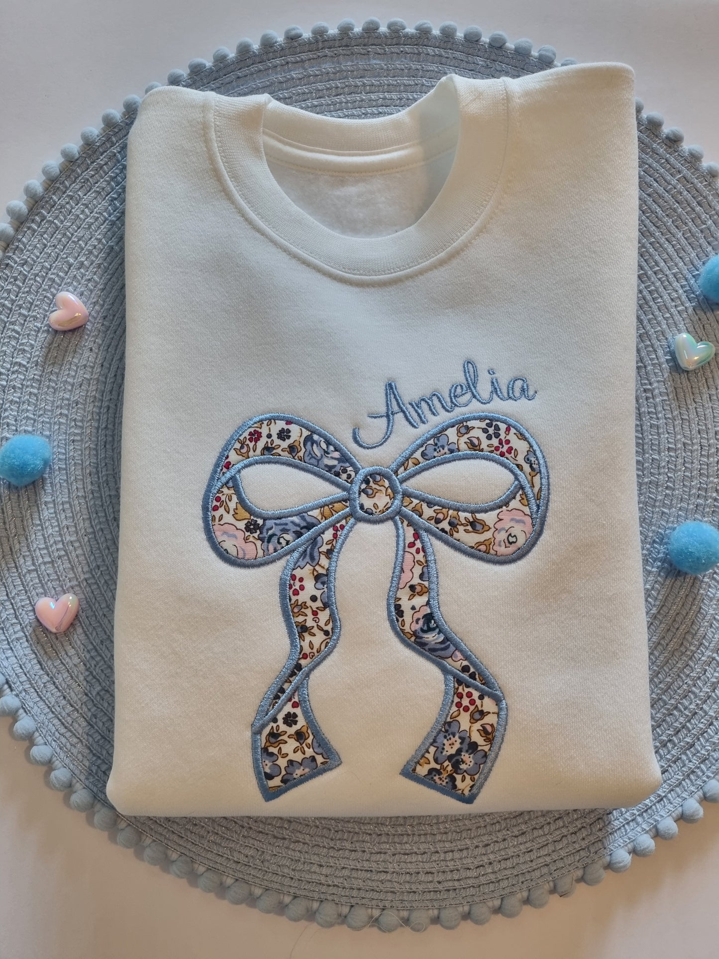 Personnalised Bow   Sweatshirt - Embroidery