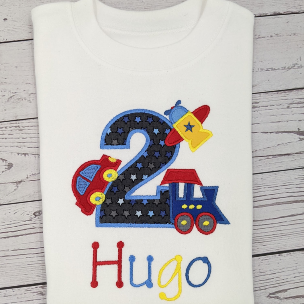 Children Birthday Tshirt |  Plane  | Train | 1st Birthday | 2nd Birthday | 3rd Birthday