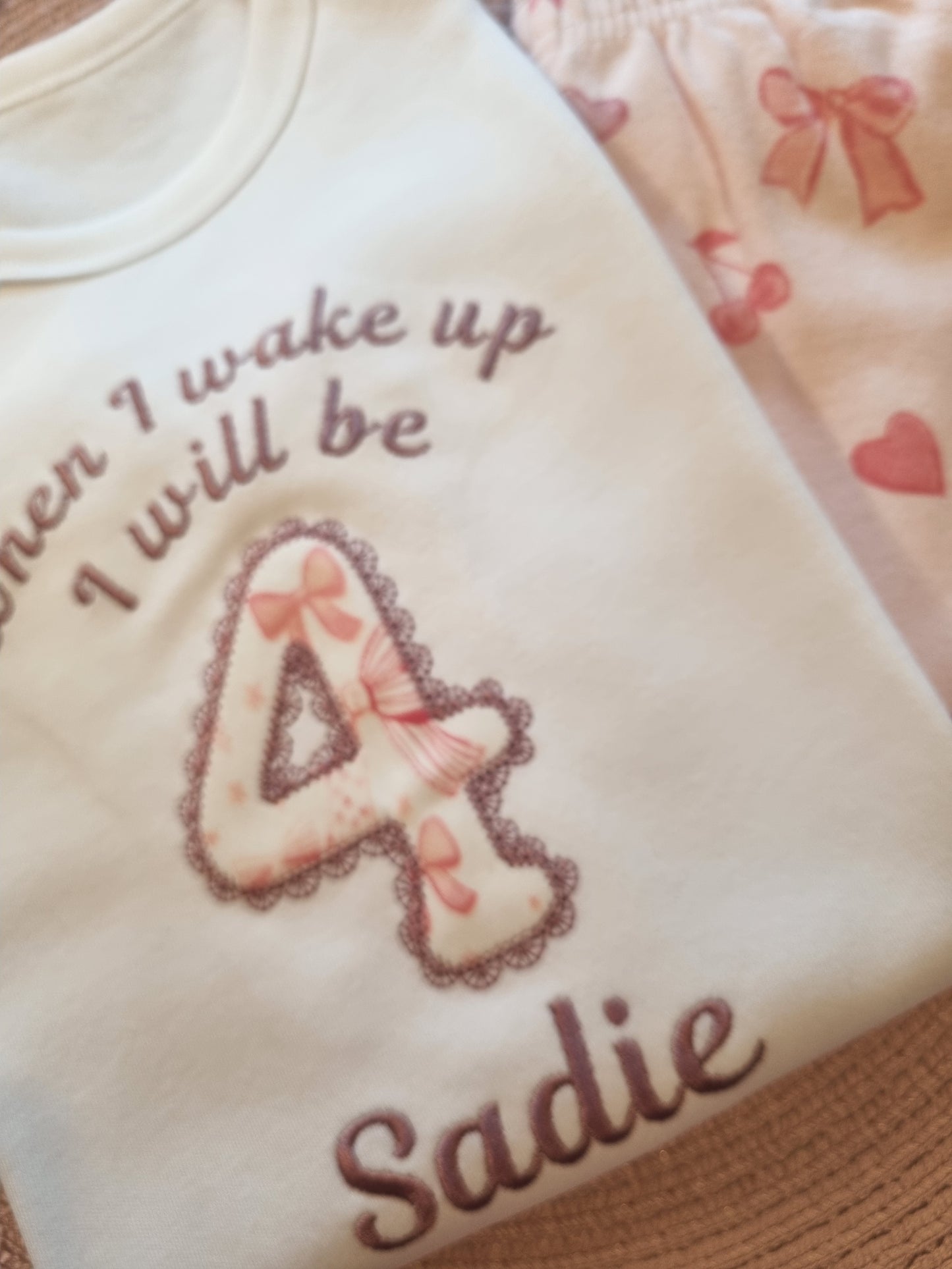 Personalised Bow Print PJ - pyjama