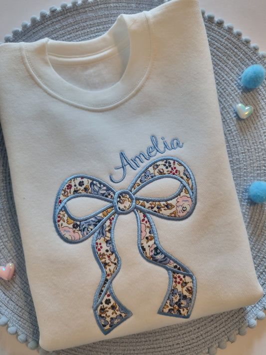 Personnalised Bow   Sweatshirt - Embroidery