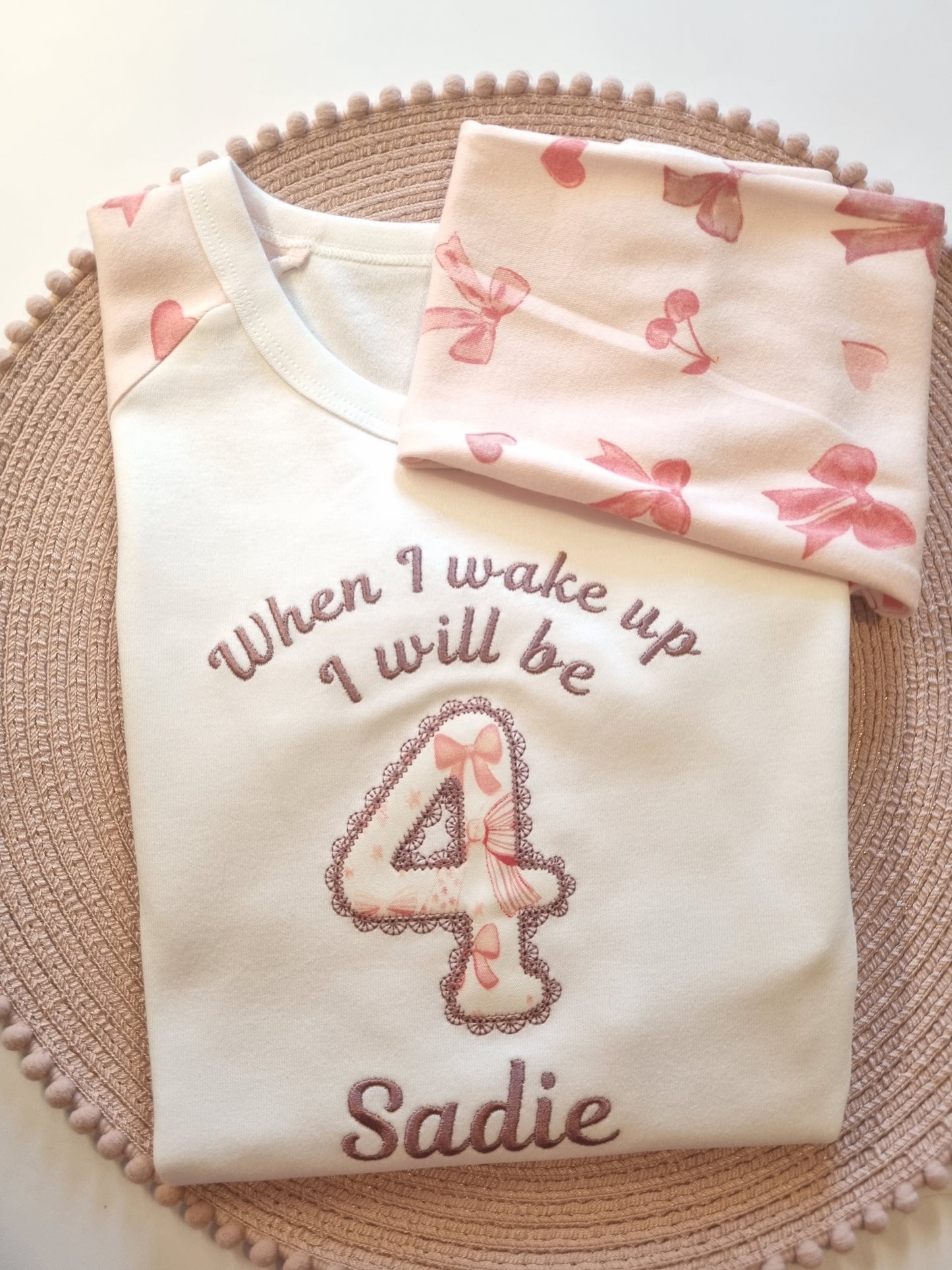 Personalised Bow Print PJ - pyjama