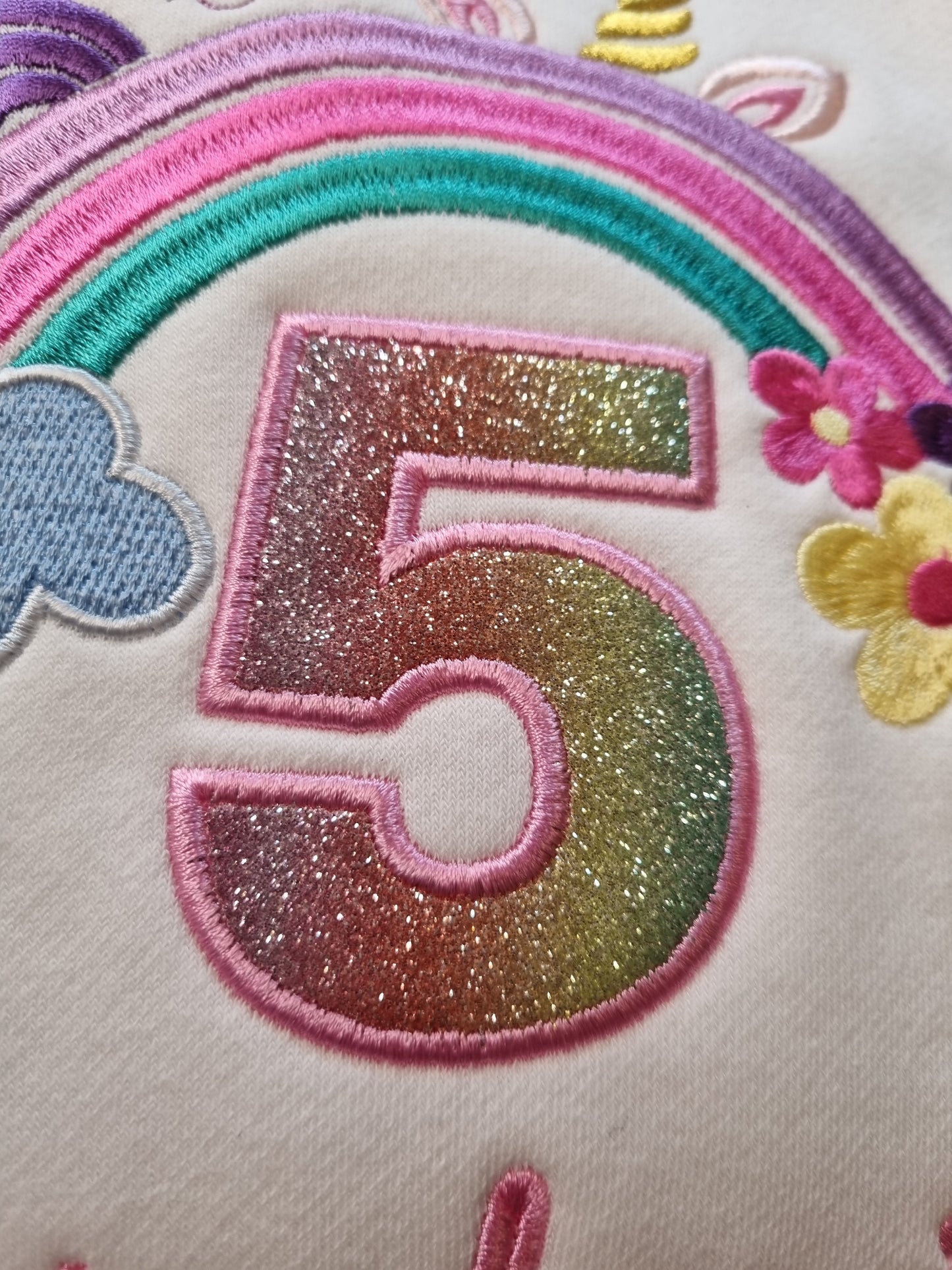 Children Personalised   Sweatshirt  with Rainbow - Embroidery