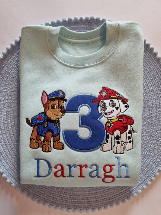 Puppies -Birthday sweatshirt - embroidery