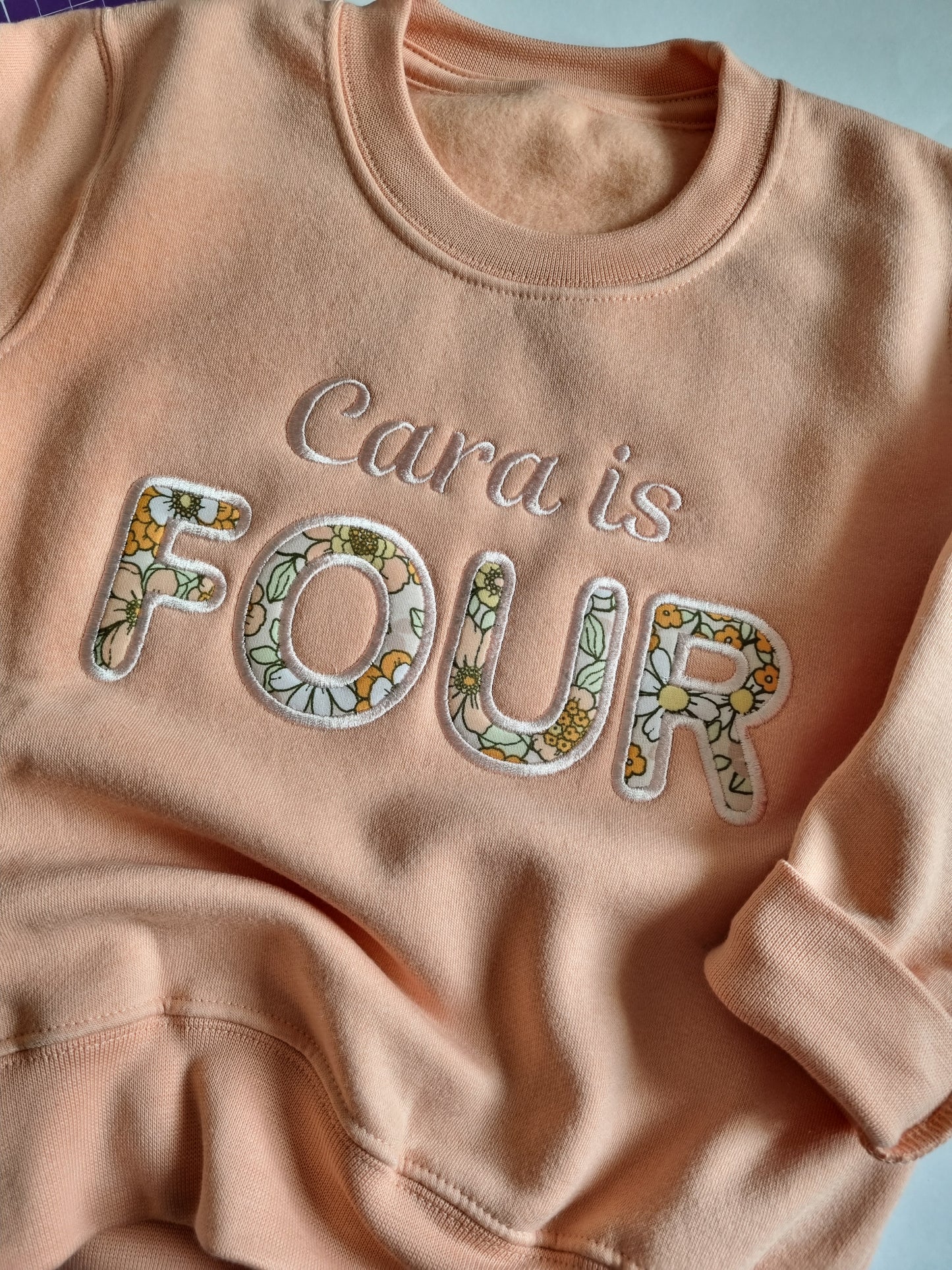 Children's  First Birthday Sweatshirt | All Age |  Flowers | Dinosaurs | Space  | Embroidery