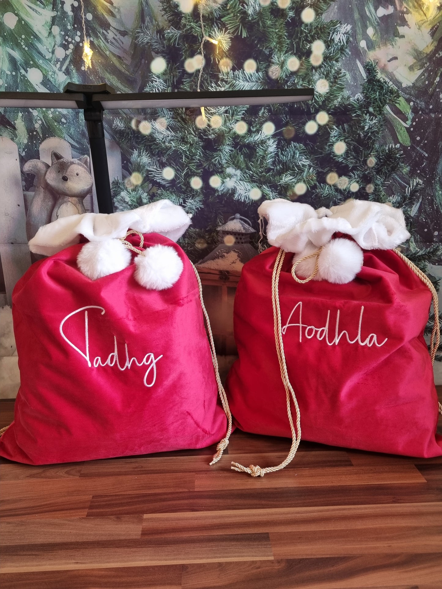 PRE ORDER NOW - Personnalised Plain Large Santa Sacks in Red - Embroidery