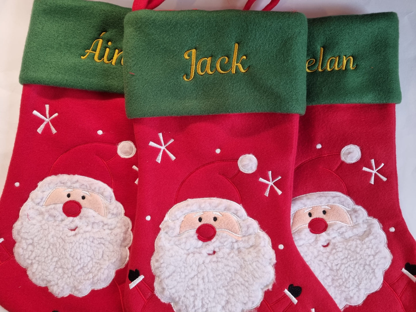 Personalised Santa  Christmas Stockings |  Stockings with Name | Cute Christmas Decoration |  Embroidered