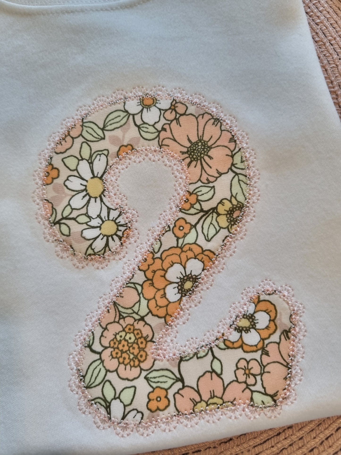 Birthday tshirt with Lace outline Number 2