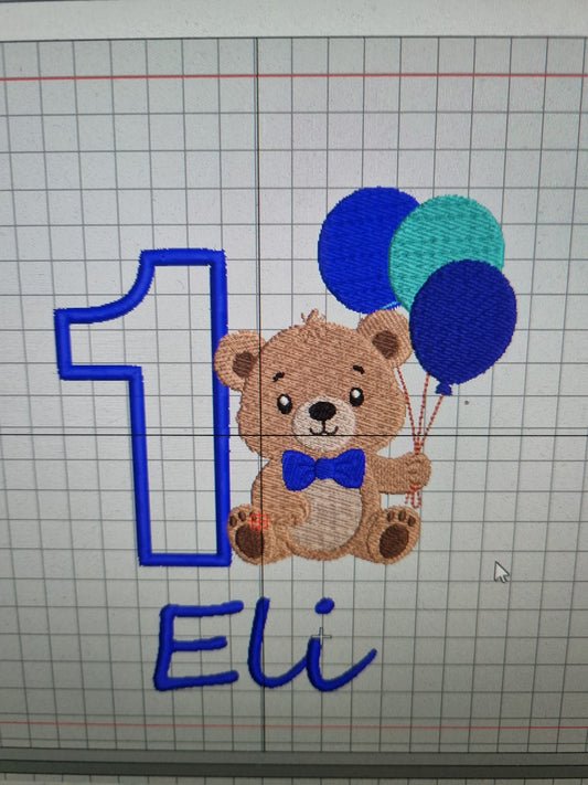 Teddy bear for Eli - Embroidery