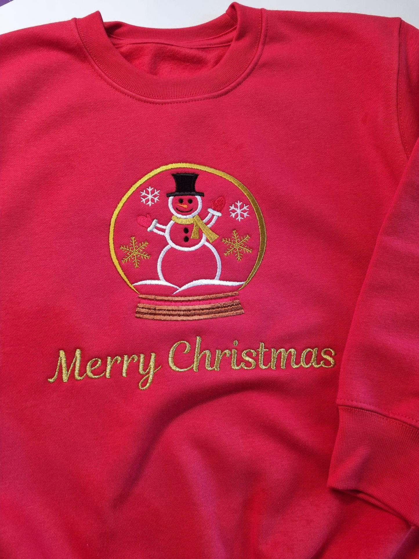 Personnaliseds Children's Christmas Sweatshirt -  Snowman  - Embroidery
