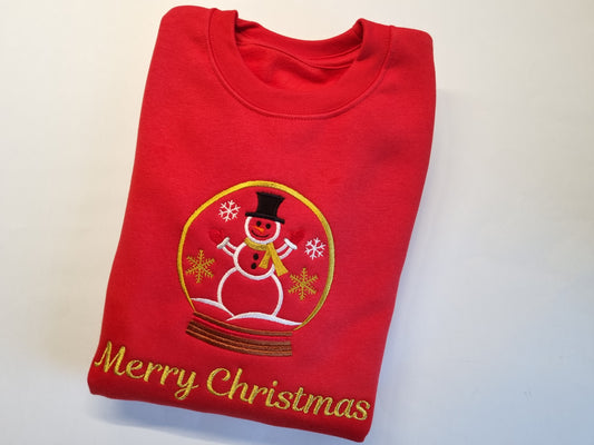 Personnaliseds Children's Christmas Sweatshirt -  Snowman  - Embroidery