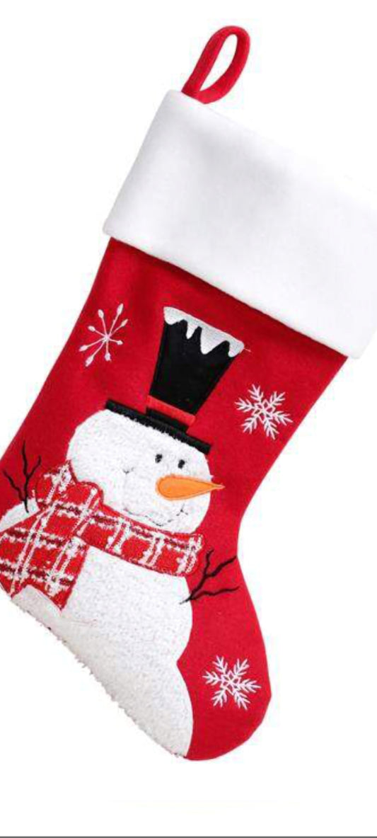 Personalised Snowman  Christmas Stockings |  Stockings with Name | Cute Christmas Decoration |  Embroidered