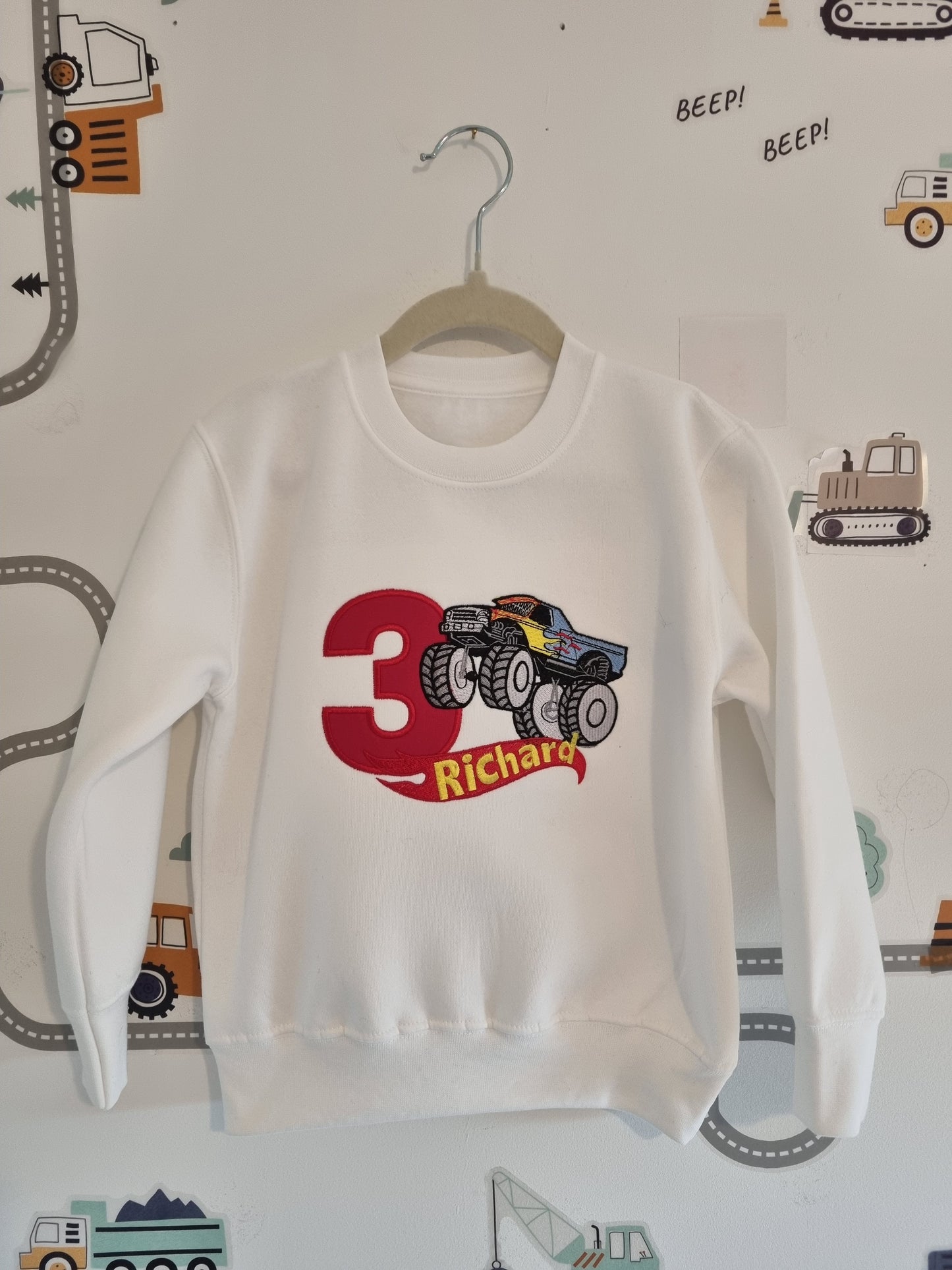 Monster truck  birthday  Sweatshirt - Embroidery