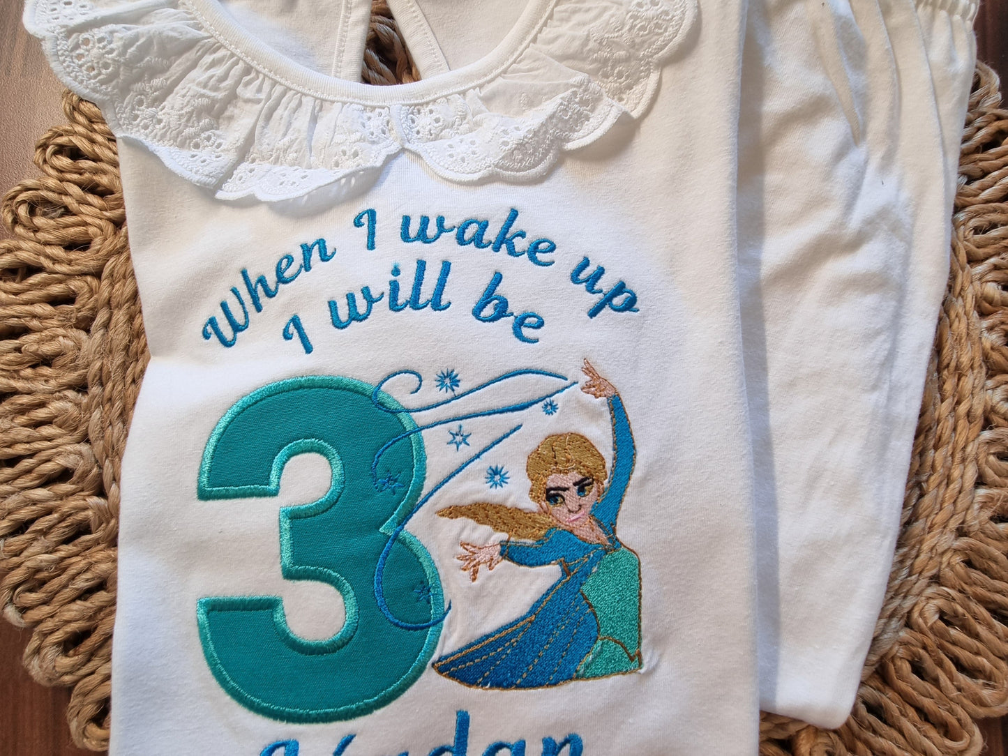 Elsa Birthday Personalised  Frill  Birthday PJ's - Girls